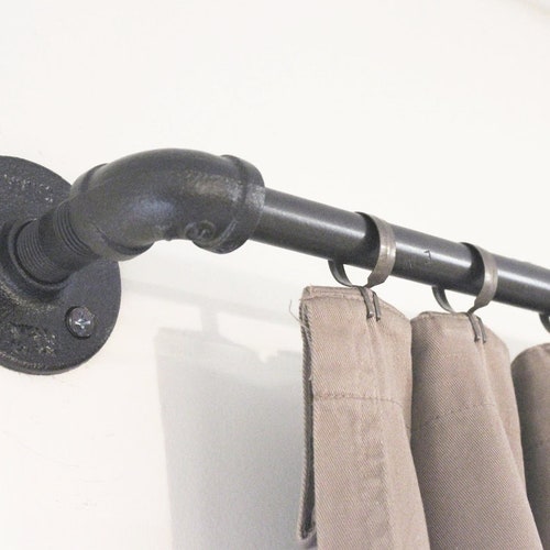 Industrial Pipe Window Curtain Rod Rustic Metal Gray Industrial Pipe Window Curtain Rod, Curtain Rods Home Depot Philippines