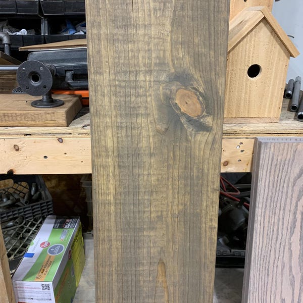 Rustic Wood Floating Shelf: Farmhouse Kitchen & Bathroom Shelving (No Brackets)