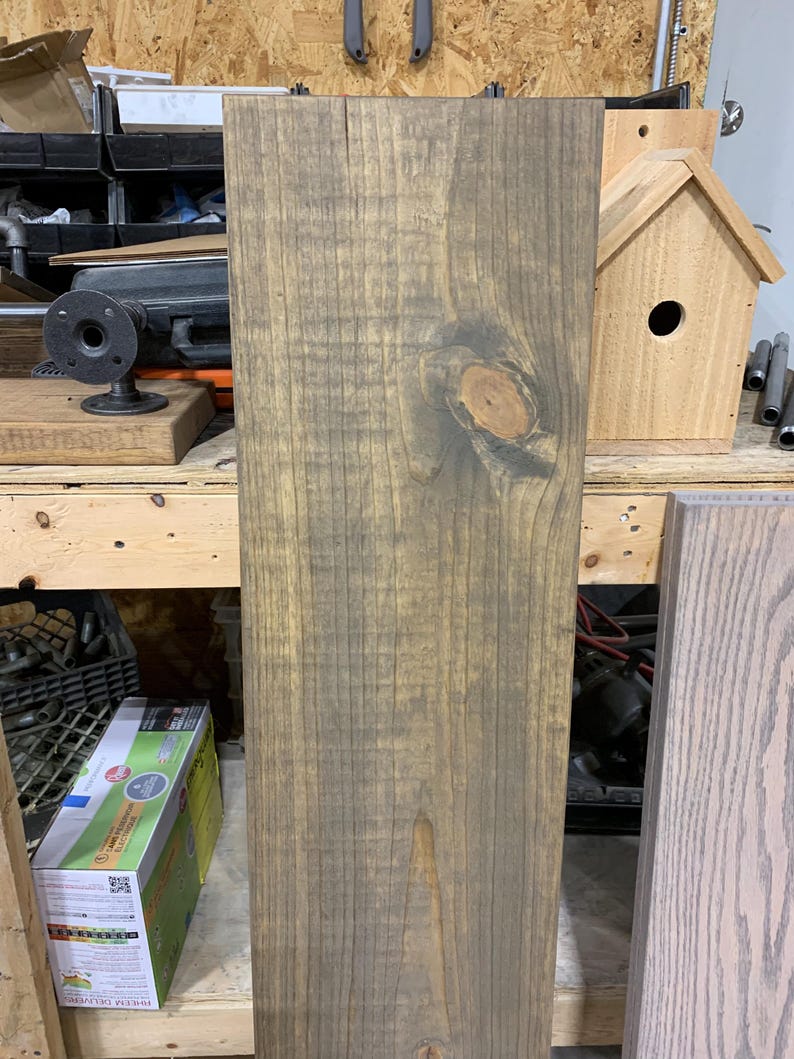 Rustic Wood Floating Shelf: Farmhouse Kitchen & Bathroom Shelving (No Brackets) imagem 1