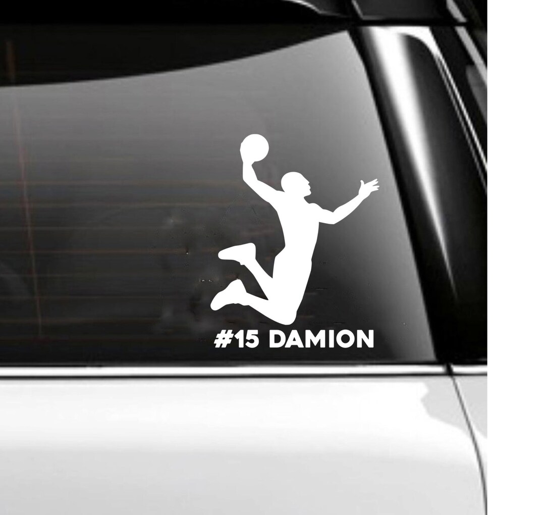 Personalized Basketball Car Decal Basketball Dunk iPad Etsy