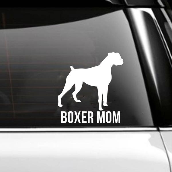 Boxer Mom Decal for Car or Tumbler- Natural Ears