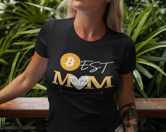 Camiseta del día de la madre, MOM, MAMA, Bitcoin Mom T-Shirt - Regalo único para el día de la madre - Camiseta de algodón pesado unisex