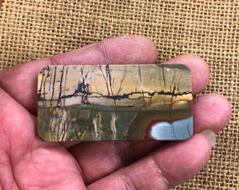 Sunset Lake - Malerische Cherry Creek Jaspis Anhänger Cabochon 5384-