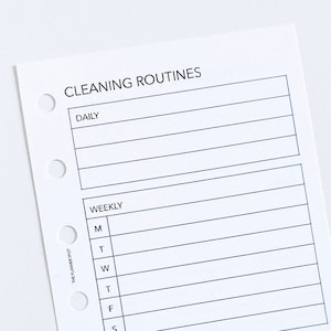 PRINTABLE Cleaning Routines Planner Insert - Pocket Size - Etsy