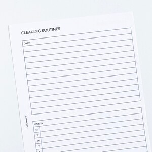 PRINTABLE Cleaning Routines Planner Insert - Half Letter Size