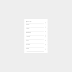 PRINTABLE Undated Week On One Page Planner Inserts - Pocket Size