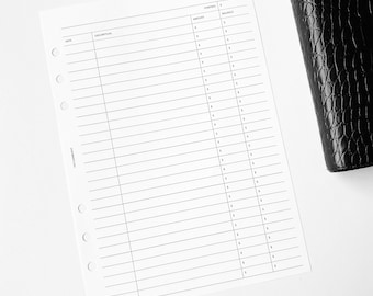 Inserción IMPRIMIBLE del Planificador de Finanzas - Tamaño A5