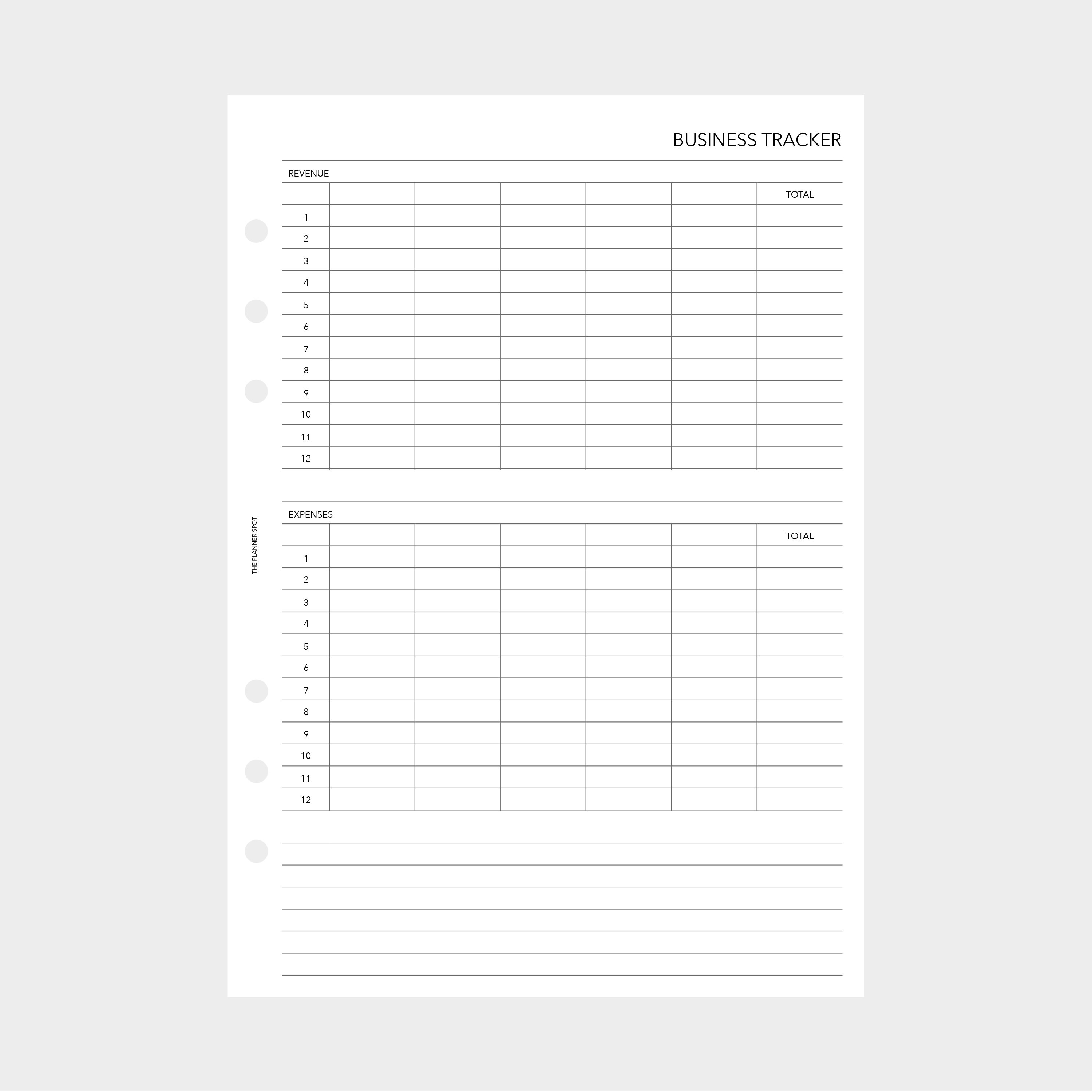 PRINTABLE Business Tracker Planner Insert A5 Size | Etsy