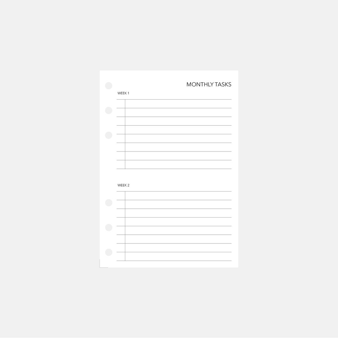PRINTABLE Monthly Tasks Planner Insert - A6 Size - Etsy