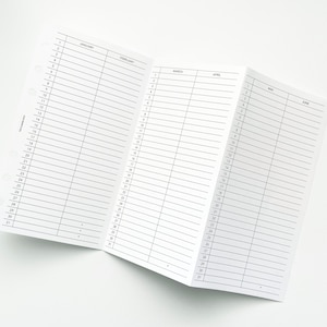 PRINTABLE Perpetual Year Planner Insert - Personal Size