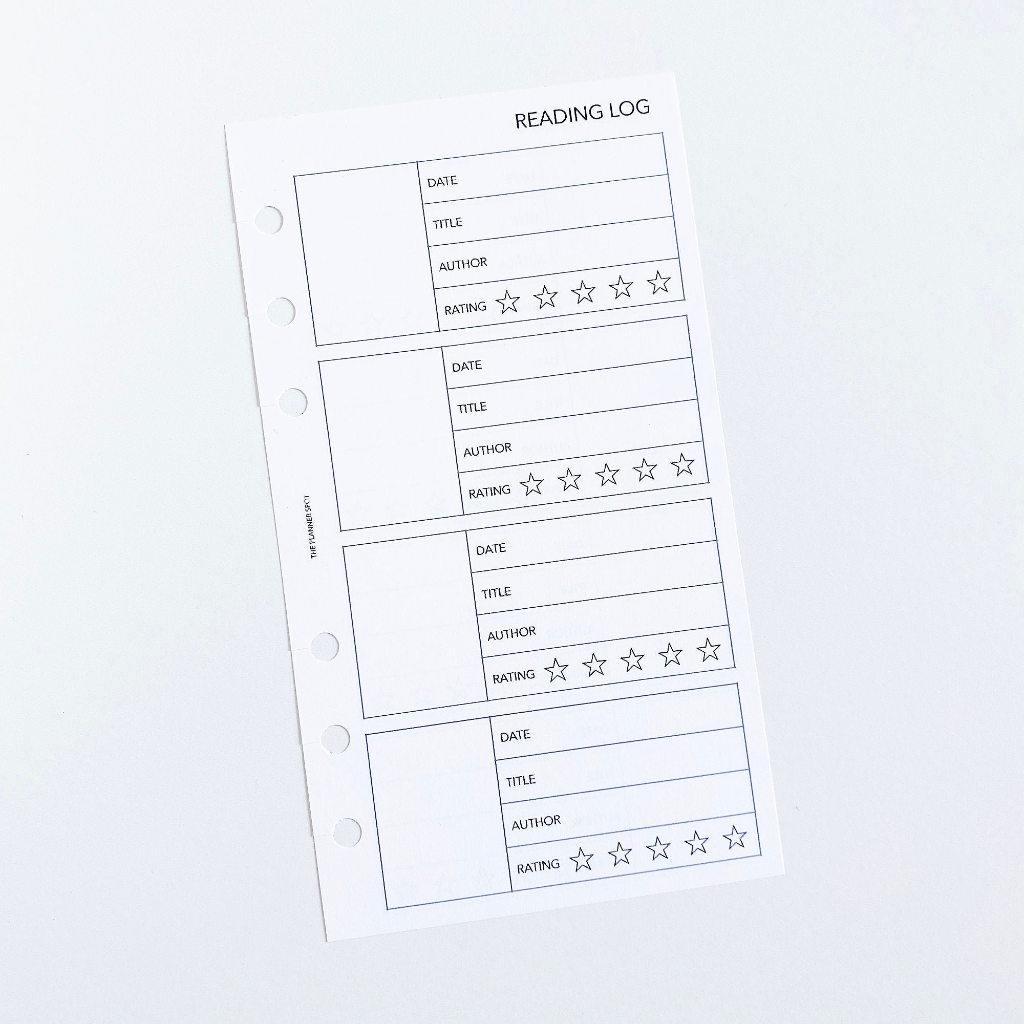PRINTABLE Reading Log Planner Insert Personal Size - Etsy Australia