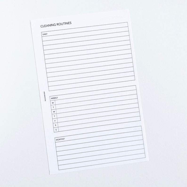 PRINTABLE Cleaning Routines Planner Insert - Half Letter Size - Etsy