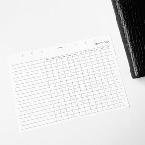 PRINTABLE Year Tracker Planner Insert - A5 Size