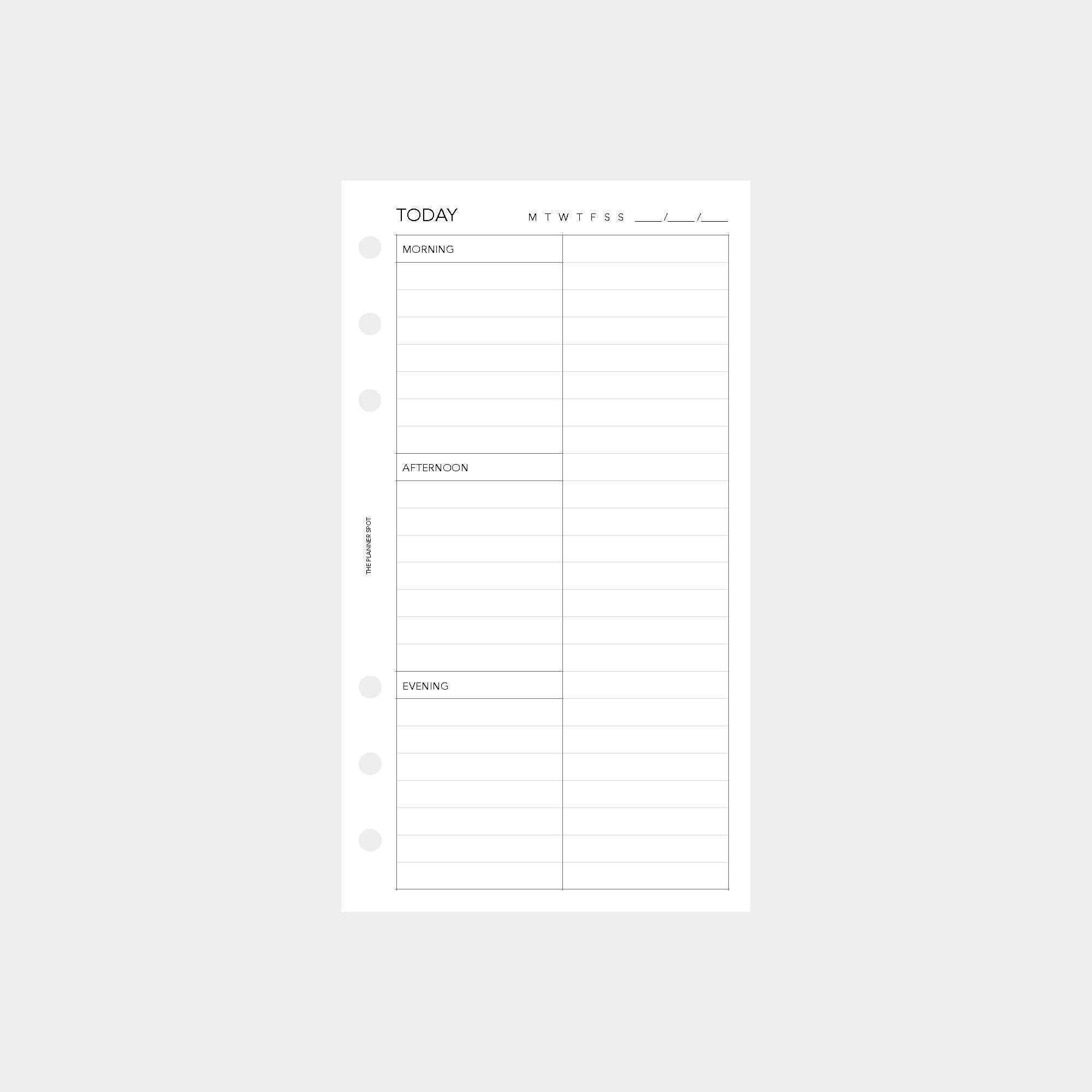 PRINTABLE Undated Daily Planner Insert - Personal Size - Etsy
