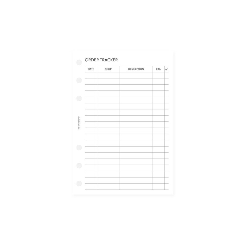 PRINTABLE Order Tracker Planner Insert A6 Size Etsy