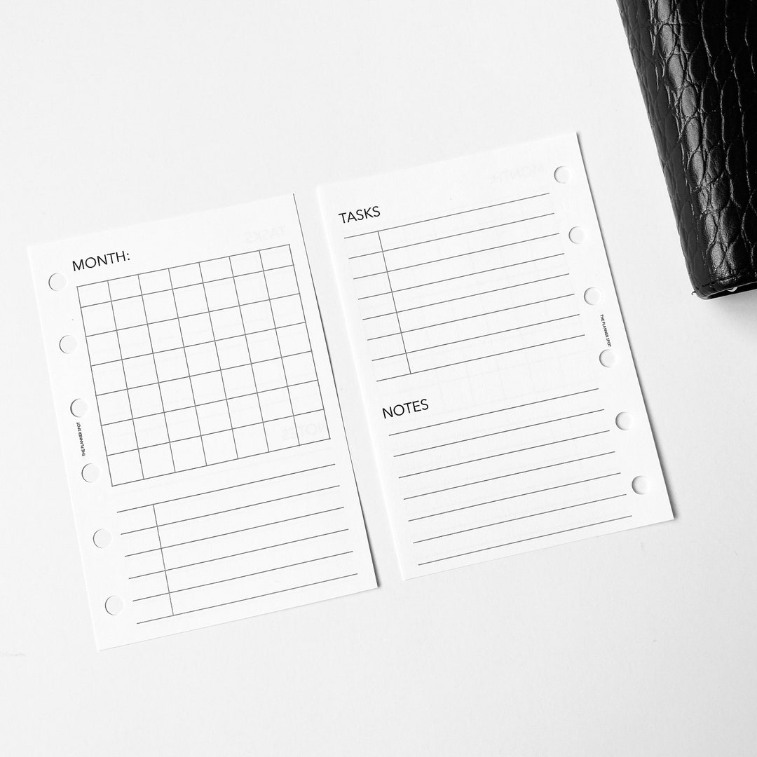 PRINTABLE Undated Monthly Planner Inserts - Pocket Size - Etsy