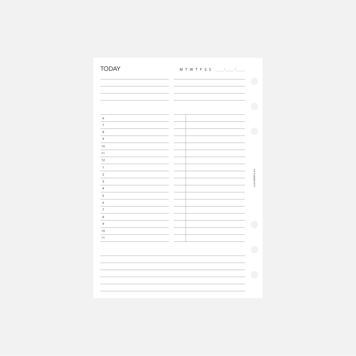 PRINTABLE Undated Daily Planner Insert - Personal Wide Size - Etsy