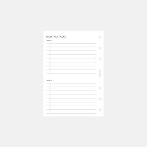 PRINTABLE Monthly Tasks Planner Insert - A6 Size - Etsy