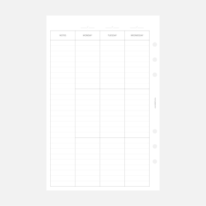 PRINTABLE Undated *8 Column* Vertical Weekly Planner Insert - Half Letter Size
