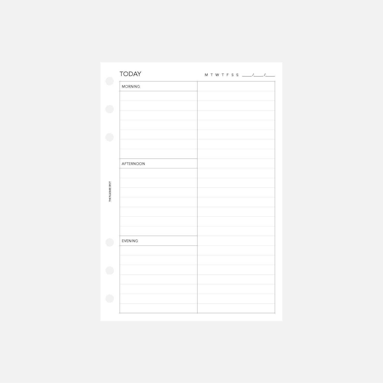 PRINTABLE Undated Daily Planner Insert Personal Wide Size - Etsy