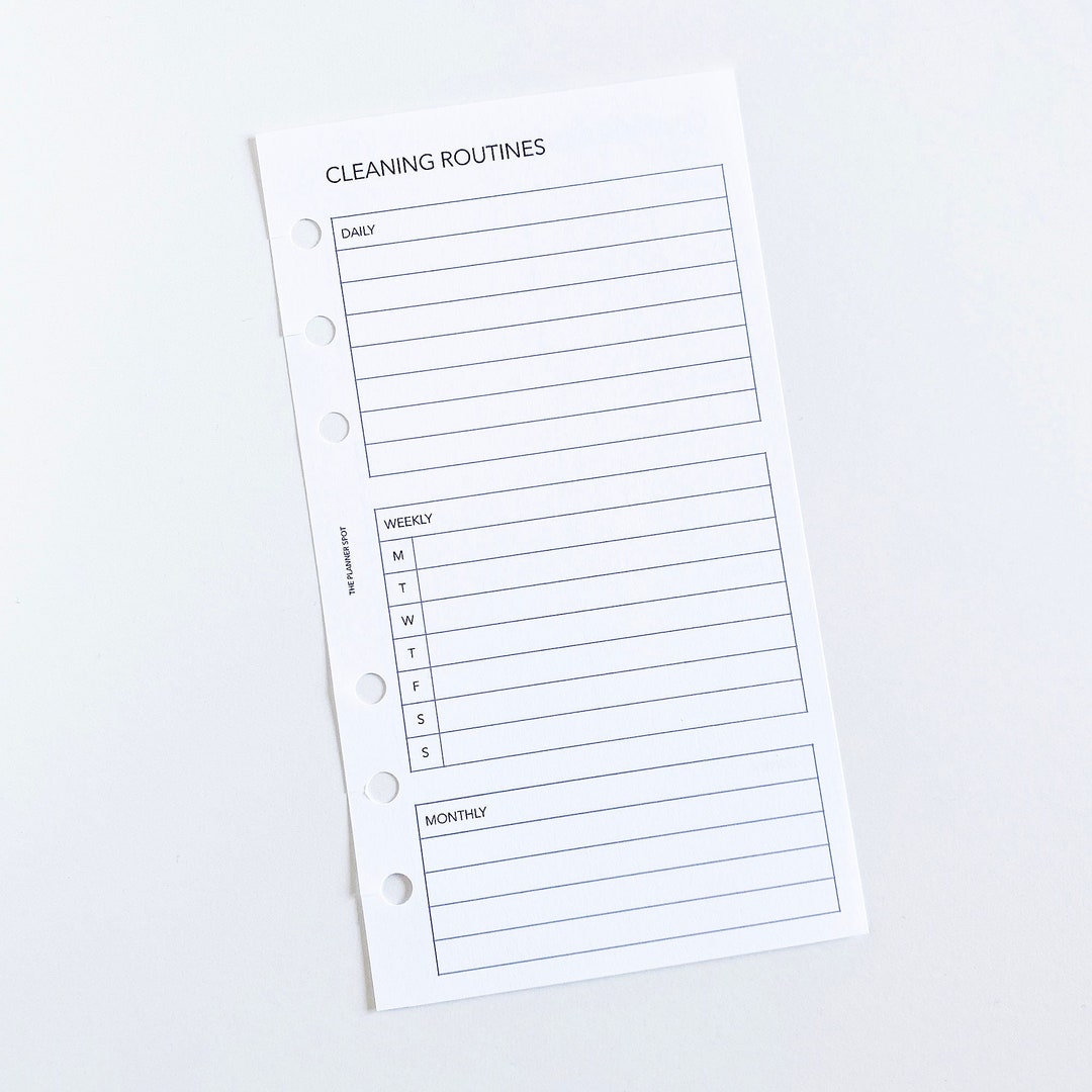 PRINTABLE Cleaning Routines Planner Insert - Personal Size - Etsy