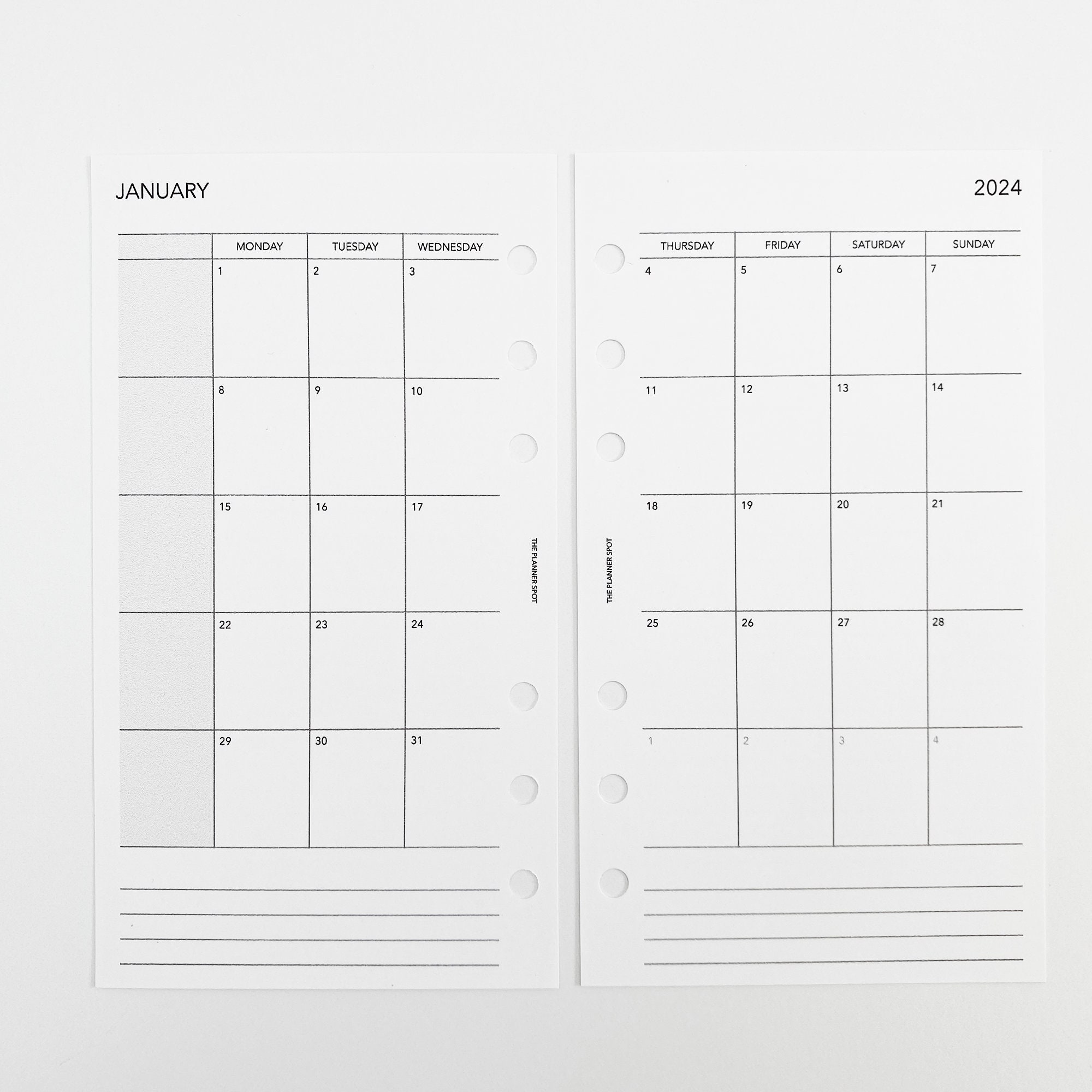 PRINTABLE Dated 2024 Monthly Planner Insert - Personal Size - Etsy
