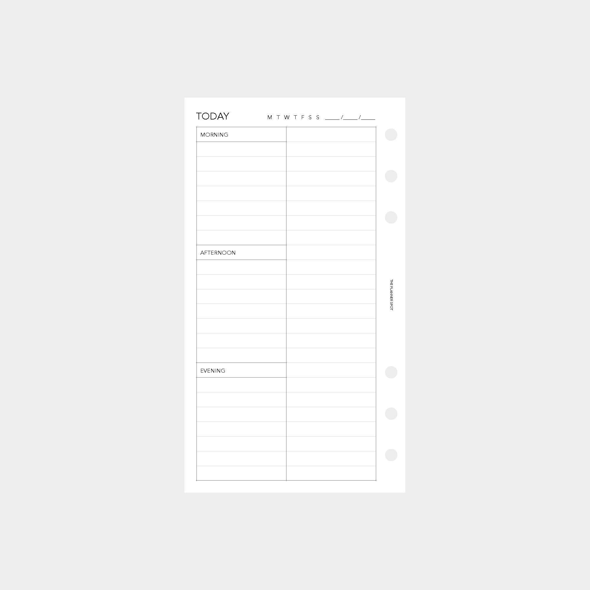 PRINTABLE Undated Daily Planner Insert - Personal Size - Etsy