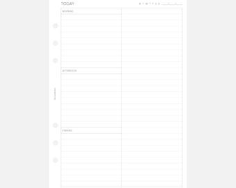 PRINTABLE Undated Daily Planner Insert - A5 Size