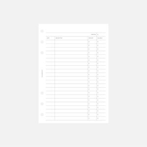 PRINTABLE Finances Planner Insert - Personal Wide Size