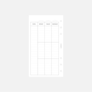 PRINTABLE Undated *8 Columns* Vertical Weekly Planner Insert - Personal Size
