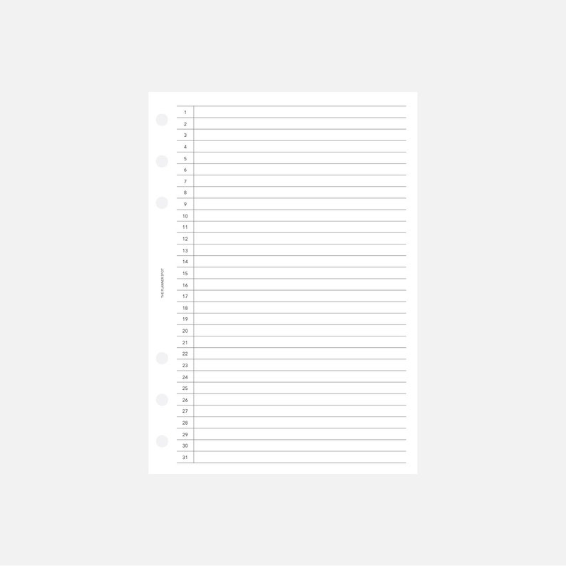 PRINTABLE UNDATED Monthly Planner Insert - Personal Wide Size - Etsy