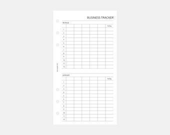 PRINTABLE Business Tracker Planner Insert - Personal Size