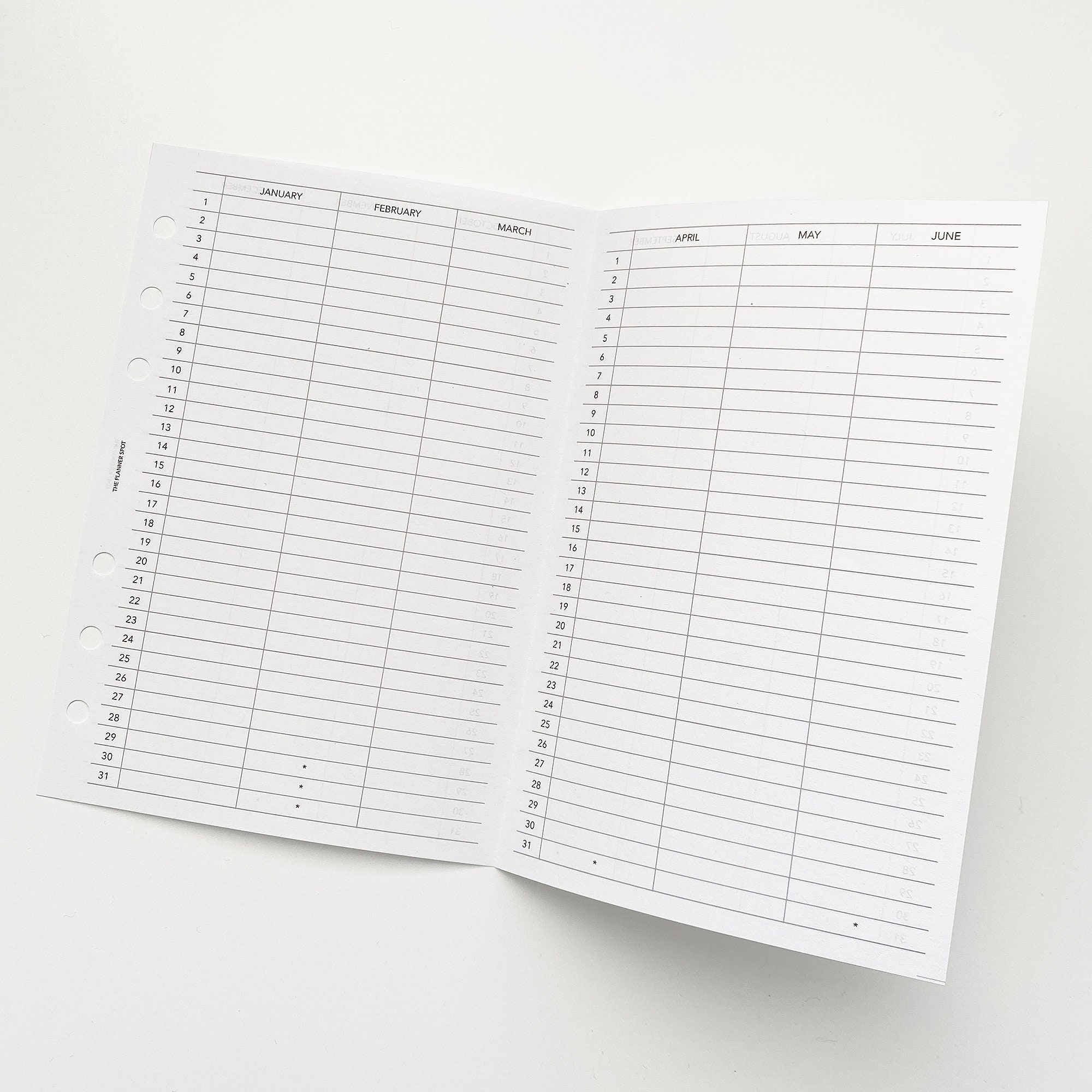 Yearly Dated Week On 2 Page Printed Planner Inserts– Planner Press
