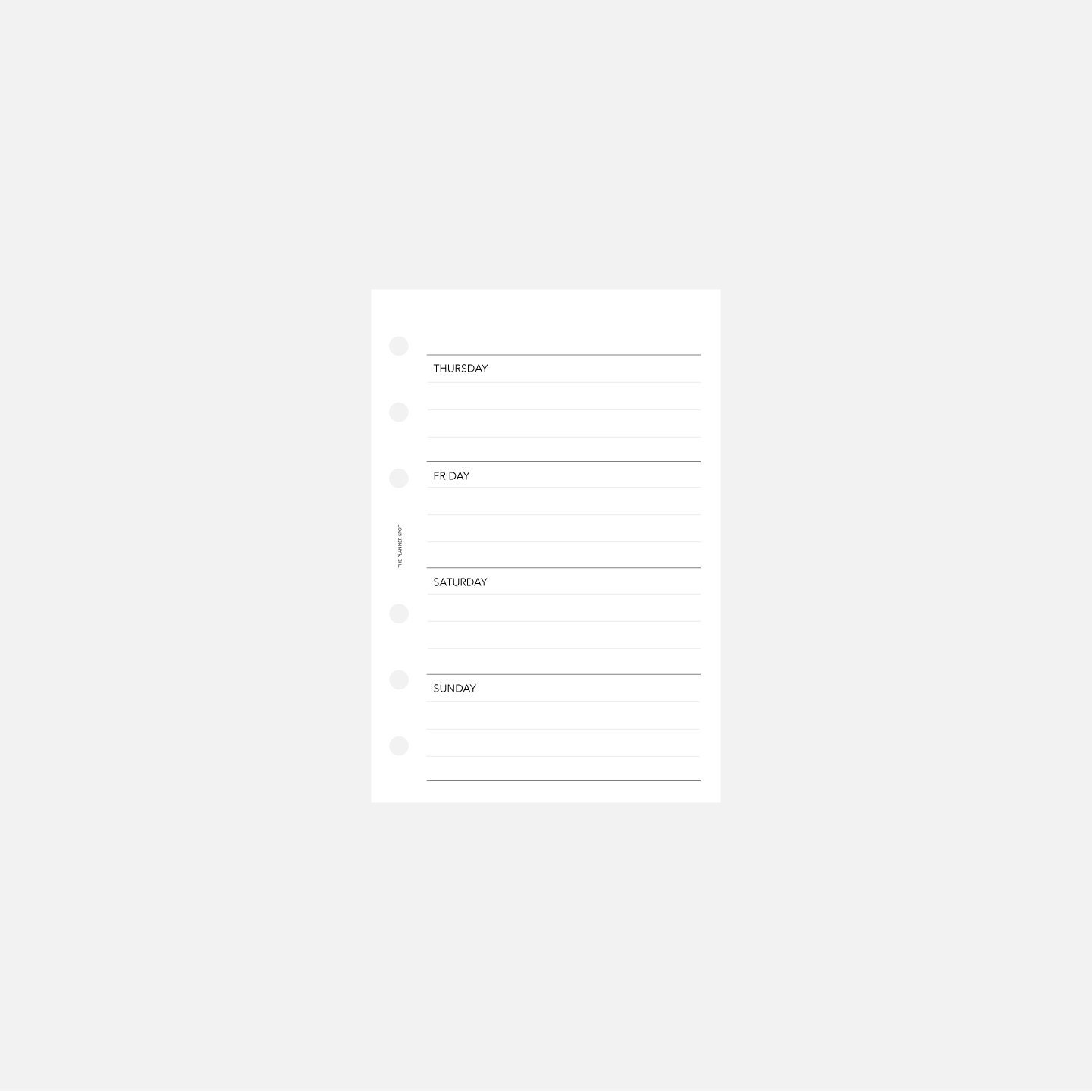 PRINTABLE Undated Horizontal Weekly Planner Inserts - Pocket Size - Etsy