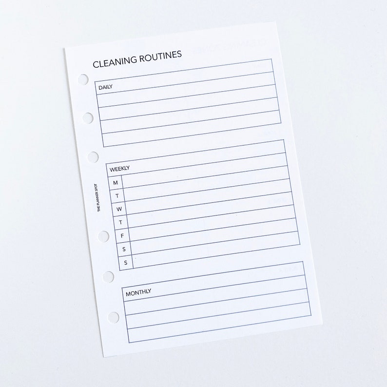 PRINTABLE Cleaning Routines Planner Inserts - A6 Size - Etsy
