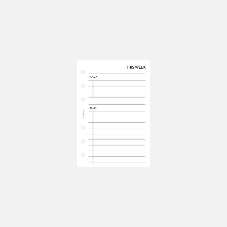 PRINTABLE Undated Horizontal Weekly Planner Inserts Pocket - Etsy