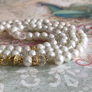 Pearl & crystal personalised tasbihs mibaha prayer beads image 3