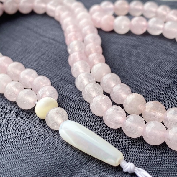 Natural Rose Quartz gemstone tasbih