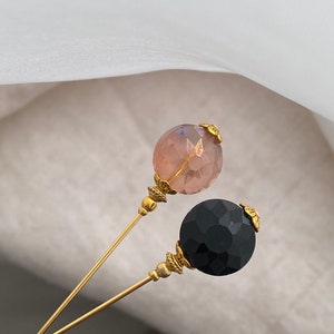 rose and jet hijab pins