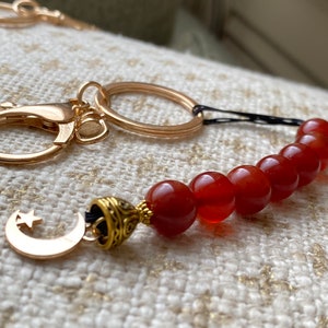 Tawaf and Sa’ee counting beads, natural gemstone with keychain.