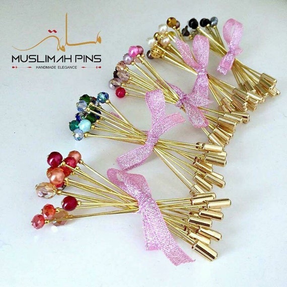 Striking Beaded 6 inch Stick Pins ~ Scarf Pin ~ Lapel Pin ~ Shawl Brooch  Pin ~ Hijab Brooch Pin ~ Wedding Pin ~ Your Choice