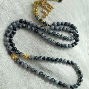 Snowflake Obsidian gemstone semi precious stone tasbih.