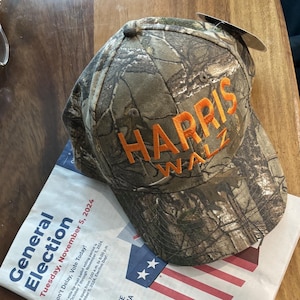 harris walz 2024 Harris Walz Custom camo hat embroidered camo Personalized camo cap hat Harris Walz vote for kamala vote blue 2024