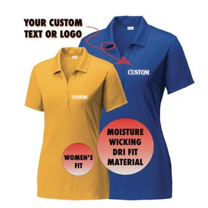 Ladies dri fit polo with custom logo embroidered gift Moisture wicking Women&#39;s golf shirt Customized Personalized polo for business casual