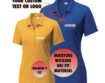 Damen dri fit Polo mit benutzerdefiniertem Logo gestickt Geschenk Feuchtigkeitstransport Damen Golf-Shirt Angepasst Personalisiertes Polo für Business Casual