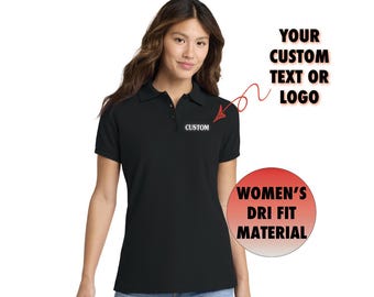 Polo da donna Dri-Fit con logo personalizzato ricamato, regalo, traspirante, da golf, da donna, personalizzata, per insegnanti
