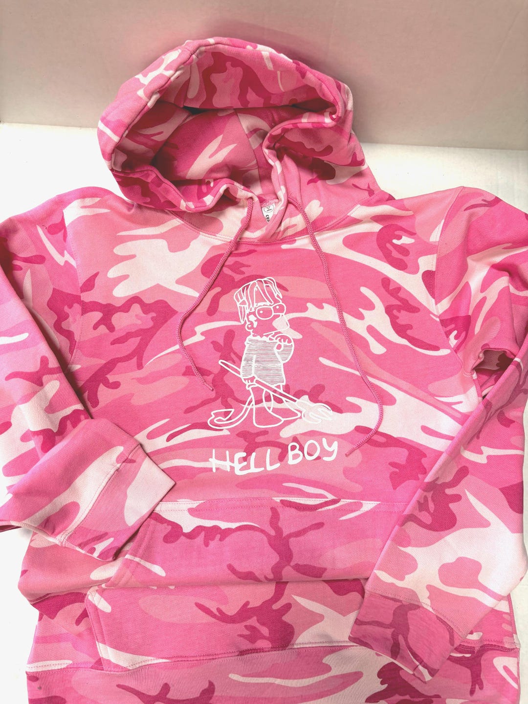 Pink Camo Hoodie Lil Peep Hellboy Hoodie Emo Rap Hoodie Hell Boy