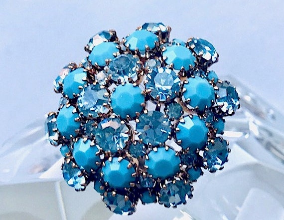 Dome Brooch in Blue From Austria - image 1
