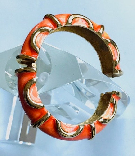 Enameled KJL Bracelet. Signed Gem