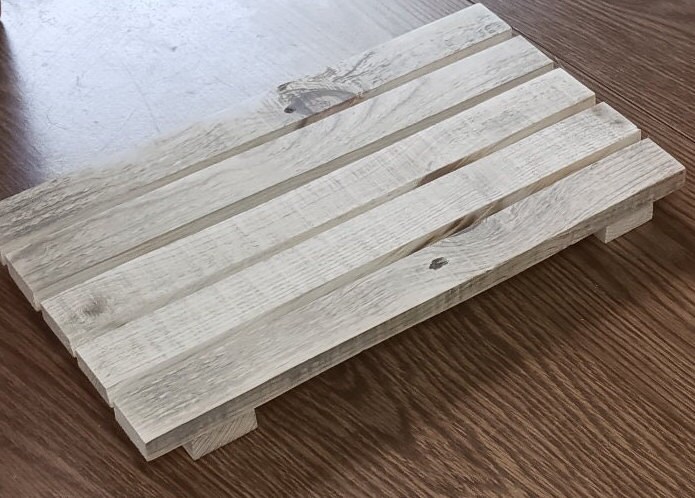 Weathered Reclaimed Pallet Wood Riser, Trivet, Farmhouse Decor, Display ...